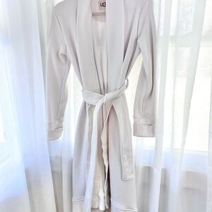 UGG Karoline Robe White Cream Belted Wrap Cozy Knit Lounge Wear Size XS